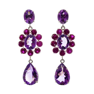 Antique lavender amethyst and ruby earrings