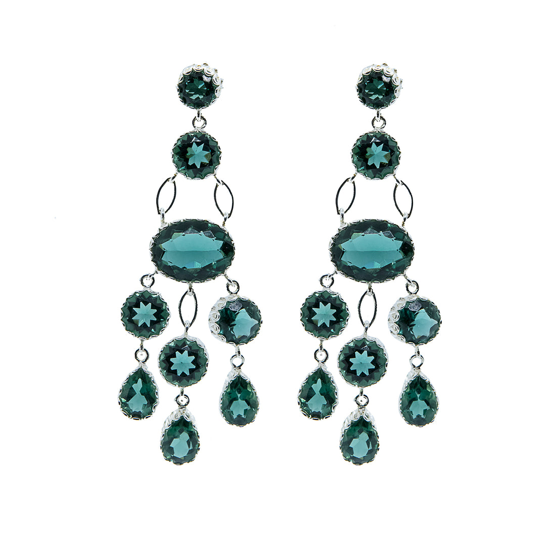 Maharani green quartz earrings